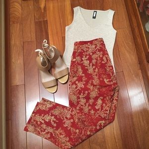 Ralph Lauren Lightweight Floral Cotton Ankle Pants